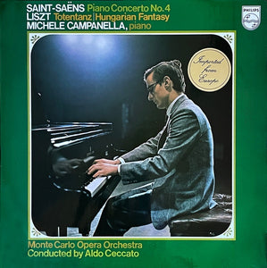 Michele Campanella / Aldo Ceccato – Saint-Saëns - Piano Concerto No. 4 / Liszt - Totentanz | Hungarian Fantasy - VG LP Record 1970 Philips Netherlands Vinyl - Classical - Shuga Records