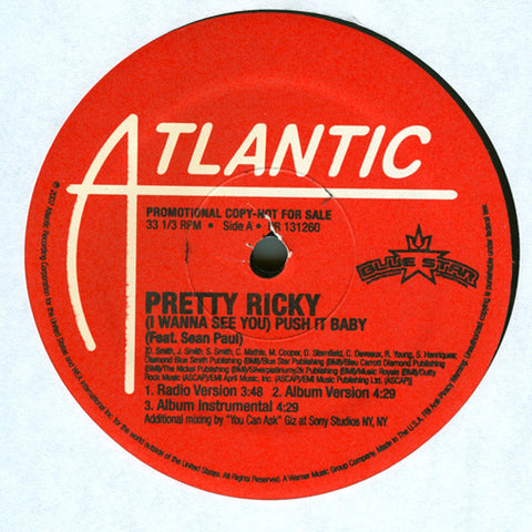 Pretty Ricky ‎– Push It Baby - New Vinyl Record 12" Single USA 2007 - Hip Hop - Shuga Records