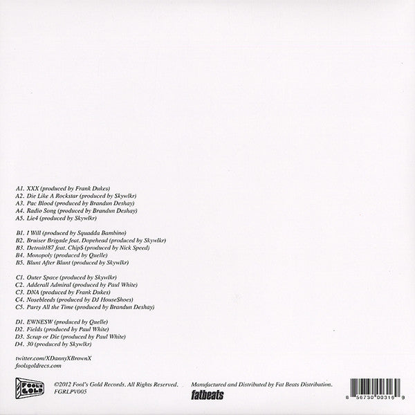 Danny Brown - XXX (2012) - New 2 LP Record 2021 Fool's Gold USA