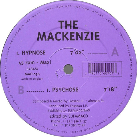 The Mackenzie – Hypnose / Psychose - New 12" Single Record 1996 Mackenzie Belgium Vinyl - Trance