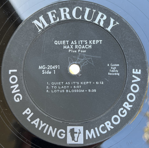 Max Roach Plus Four – Quiet As It's Kept - VG+ LP Record 1959 Mercury USA  Mono Vinyl - Jazz