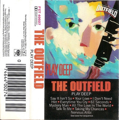 The Outfield – Play Deep- Used Cassette 1985 Columbia Tape- Rock