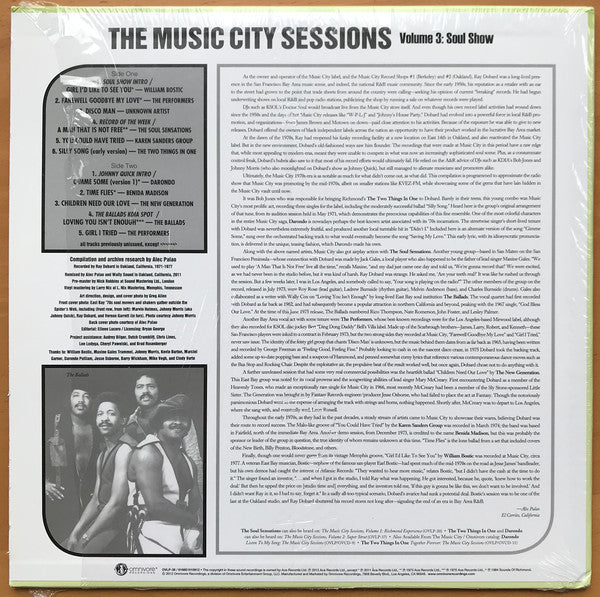 Various ‎– The Music City Sessions Volume 3: Soul Show - New LP Record 2011 Omnivore USA Vinyl & Download - Soul / Funk