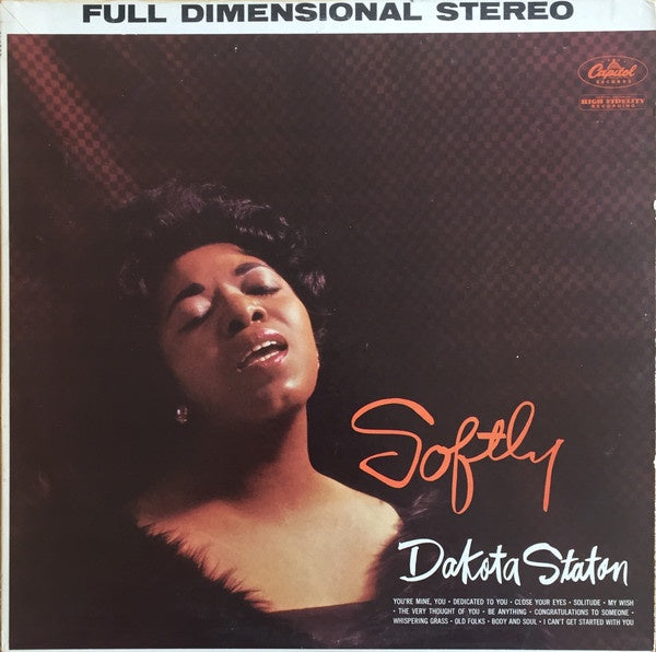 Dakota Staton – Softly - VG+ LP Record 1960 Capitol USA Stereo Vinyl - Jazz Vocal