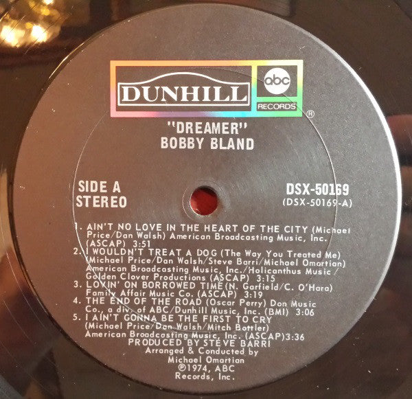 Bobby Bland ‎– Dreamer - VG+ Lp Record 1974 ABC/Dunhill USA Original Vinyl - Soul / Rhythm & Blues - Shuga Records