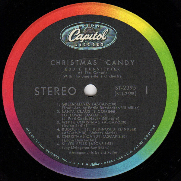 Eddie Dunstedter – Christmas Candy - VG+ LP Record 1965 Capitol USA Vinyl - Holiday / Christmas / Pop / Classical - Shuga Records