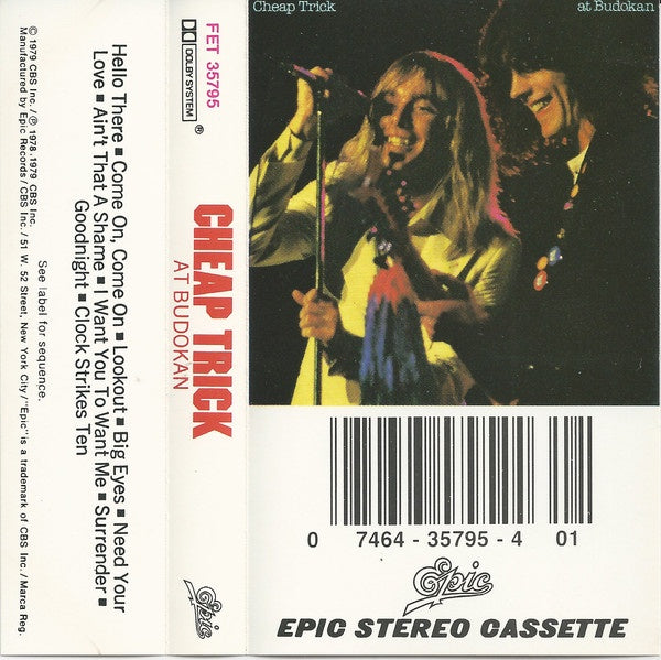 Cheap Trick – At Budokan- Used Cassette 1978 Epic Tape- Rock