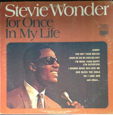 Stevie Wonder – For Once In My Life - VG+ LP Record 1968 Tamla USA Original Vinyl - Soul / Funk - Shuga Records