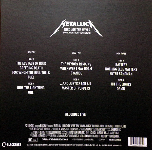Metallica ‎– Through The Never (Music From The Motion Picture) - New 3–  Shuga Records