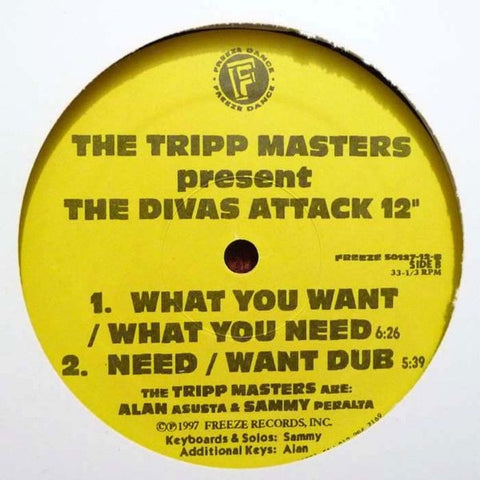 The Tripp Masters – The Divas Attack EP - Mint- 12" Single Record 1997 Freeze Dance Vinyl - House