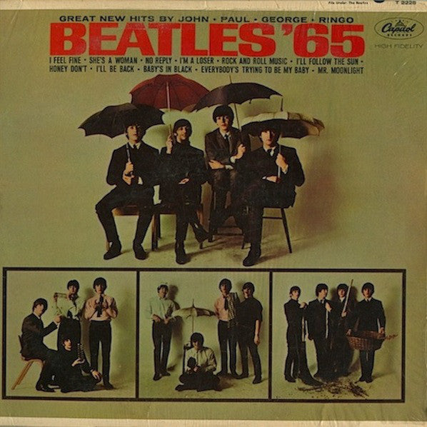 The Beatles - '65 - VG LP Record 1964 Capitol Colorband Label Mono