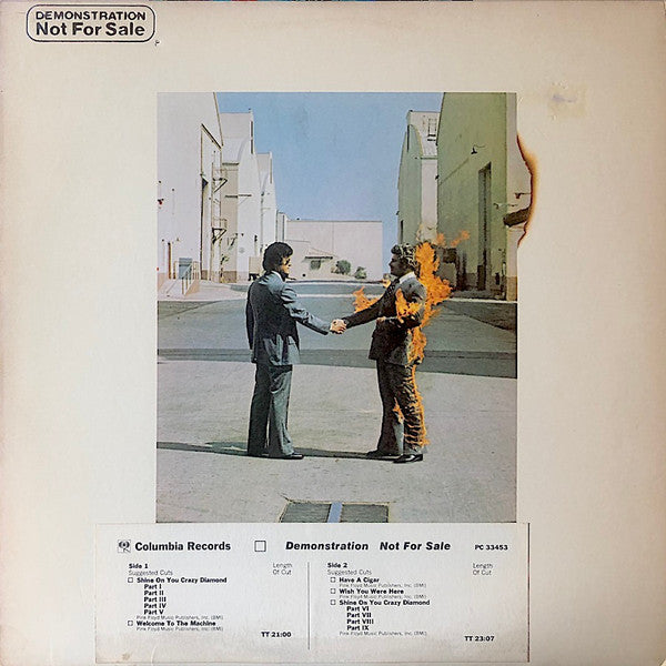 Pink Floyd – Wish You Were Here - Near Mint- LP Record 1975 Columbia USA Promo Vinyl & Baggy - Classic Rock