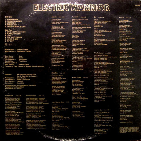 T. Rex – Electric Warrior - New LP Record 1971 Reprise USA Original Vinyl -  Glam Rock / Classic Rock