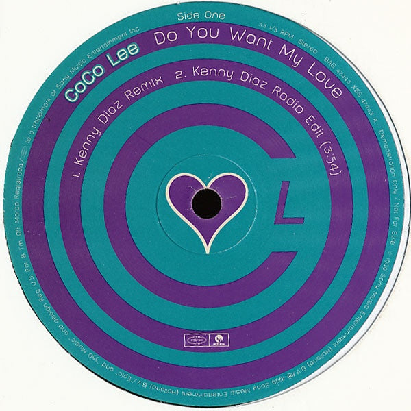 CoCo Lee – Do You Want My Love - Mint- 12" Single Record 1999 Epic Vinyl - House / RnB