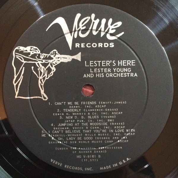 Lester Young And His Orchestra – Lester's Here (1956) - VG+ LP Record 1957  Verve USA Mono Vinyl - Jazz