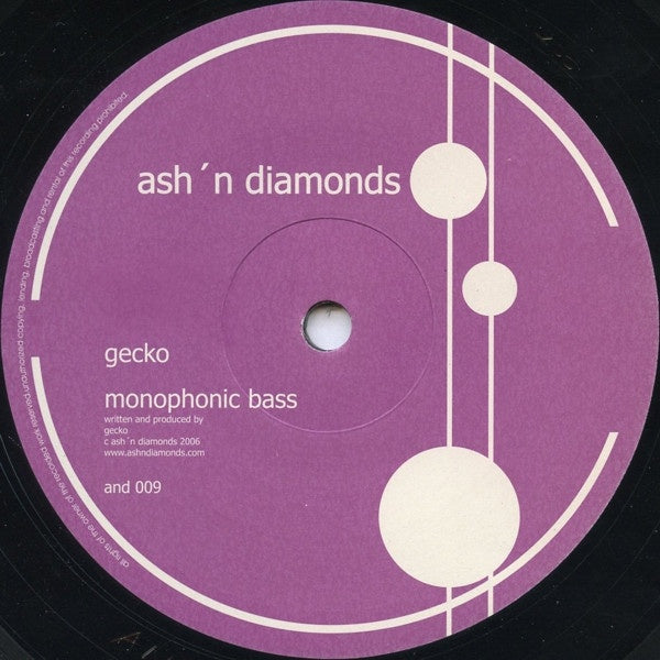 Gecko – Monophonic Bass - New 12" Single Record 2006 Ash'n Diamonds Germany Vinyl - Techno