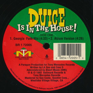 Duice – Duice Is In The House! - VG+ 12" Single Record 1993 Tony Mercedes USA Vinyl - House - Shuga Records