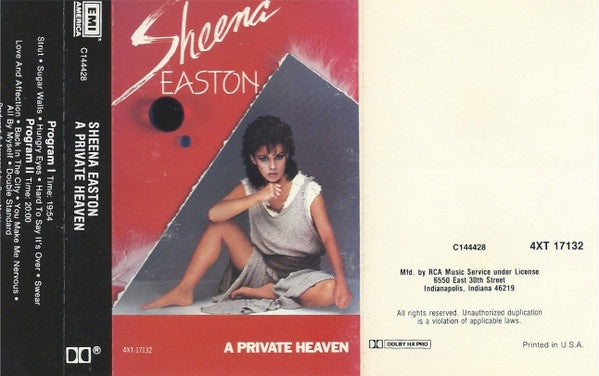 Sheena Easton – A Private Heaven - Used Cassette 1984 EMI