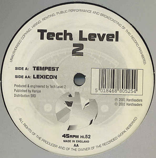 Tech Level 2 – Tempest / Lexicon - New 12" Single Record 2001 Hardleaders UK Vinyl - Drum n Bass - Shuga Records