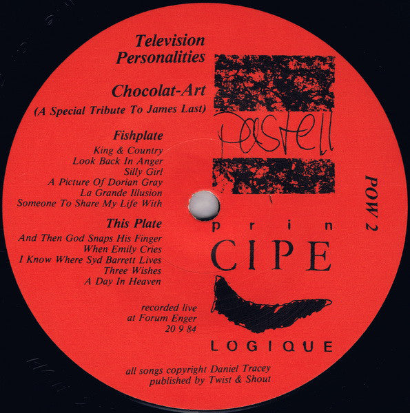 Television Personalities ‎– Chocolat-Art (A Special Tribute To James Last) - VG+ LP Record 1984 Pastell German Import Vinyl & Insert - Indie Rock / Mod