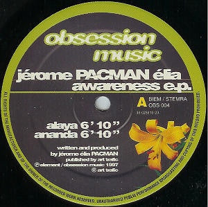 Jérome Pacman Élia – Awareness E.P. - New 12" Single Record 1997 Obsession France Vinyl - House / Deep House - Shuga Records