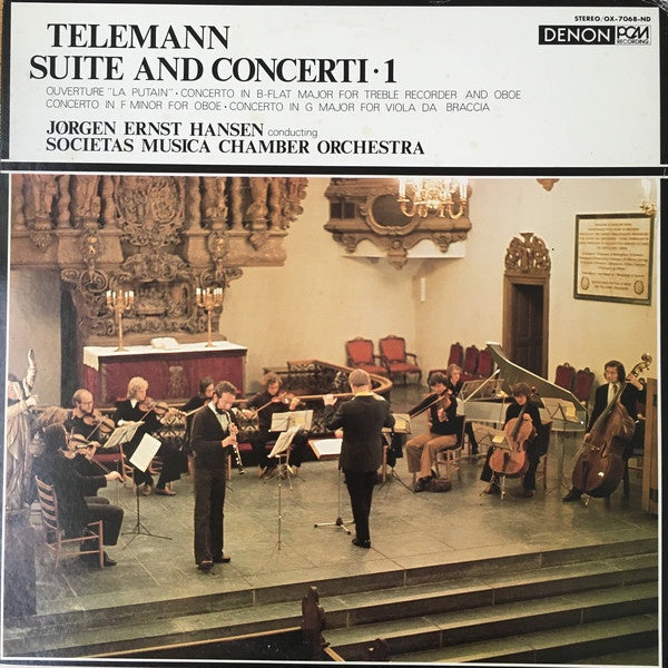 Georg Philipp Telemann, Jørgen Ernst Hansen, Societas Musica Chamber Orchestra – Suite And Concerti • 1 - Mint- LP Record 1976 Denon Japan Import Vinyl - Classical - Shuga Records