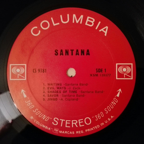 Santana - Santana - Mint- LP Record 1969 Columbia USA Original Vinyl with Error - Psychedelic Rock / Afro-Cuban / Latin - Shuga Records