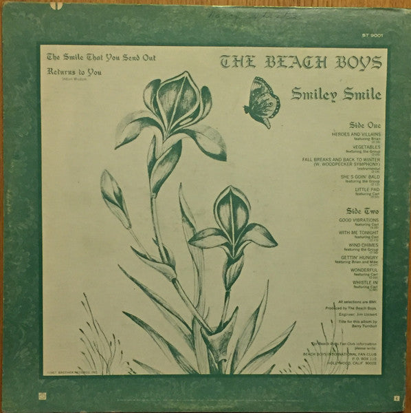 The Beach Boys – Smiley Smile - VG+ LP Record 1967 Brother USA Vinyl - Psychedelic Rock / Surf / Pop Rock