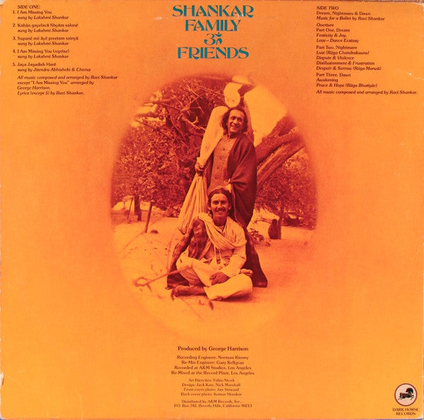 Shankar Family & Friends – Shankar Family ૐ Friends - Mint- LP Record 1974 Dark Horse USA Vinyl & Insert - World / Folk