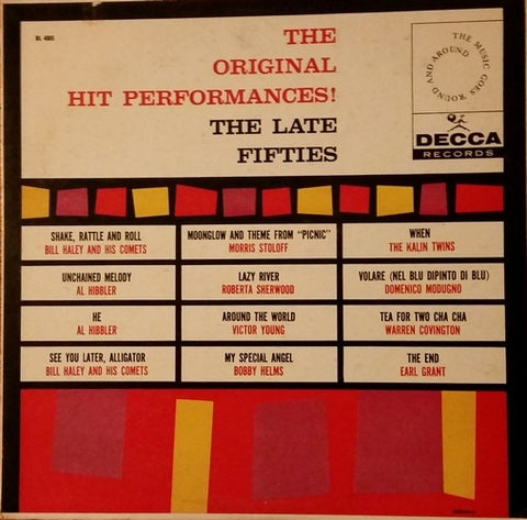 Various – The Original Hit Performances! The Late Fifties - Mint- LP Record 1959 Decca USA Vinyl - Rock & Roll / Pop / Jazz