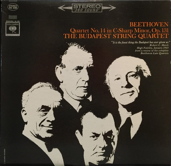 The Budapest String Quartet - Beethoven - Quartet No. 14 In C-sharp Minor, Op. 131 - New LP Record 1963 Columbia USA Stereo 360 Label Vinyl - Classical