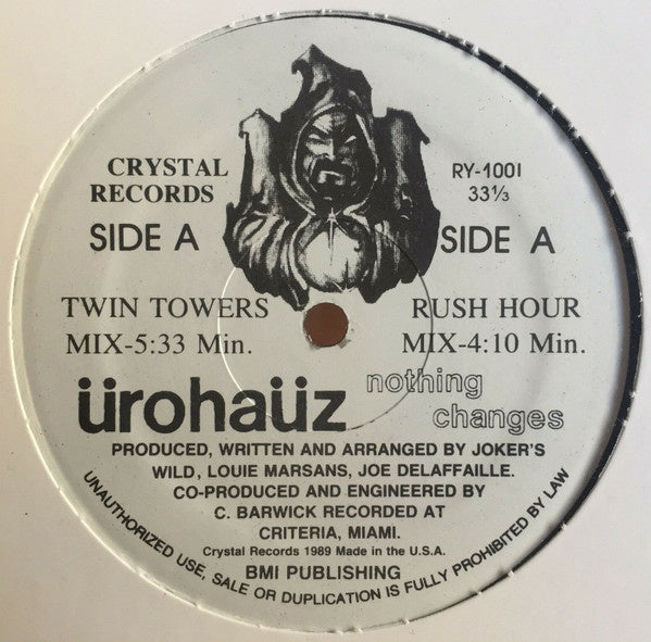 Ürohaüz – Nothing Changes - Mint- 12" Single Record 1989 Crystal USA Vinyl & Signed Autographed Press Promo Photo - Hi NRG / Freestyle / Synth-pop - Shuga Records