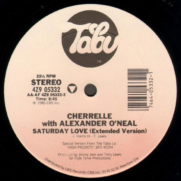 Cherrelle With Alexander O'Neal - Saturday Love - New 12" Single Record 1985 Tabu USA Original Vinyl - Soul / Funk - Shuga Records