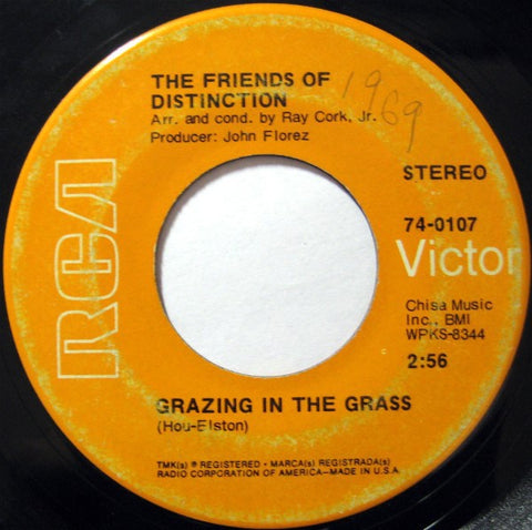 The Friends Of Distinction ‎– Grazing In The Grass / I Really Hope You Do - VG+ 45rpm 1969 USA RCA Records - Funk / Soul - Shuga Records