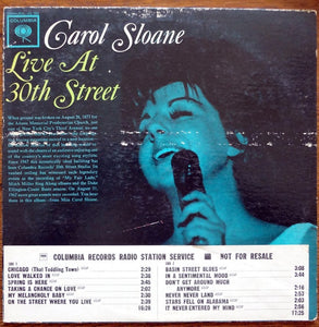Carol Sloane ‎– Live At 30th Street - VG+ Lp Record 1962 USA Promo Original Vinyl - Jazz
