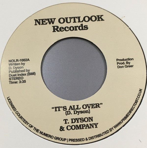 T Dyson and Company - It's All Over / First time (1980) - New 7" Single Record Store Day 2021 New Outlook UK Import RSD Vinyl - Funk / Soul - Shuga Records