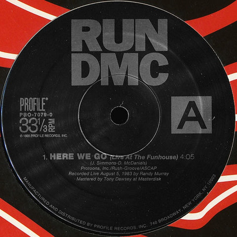 Run DMC ‎– Here We Go (Live At The Funhouse) - VG+ 12" Single Record 1995 Profile USA Vinyl - - Shuga Records