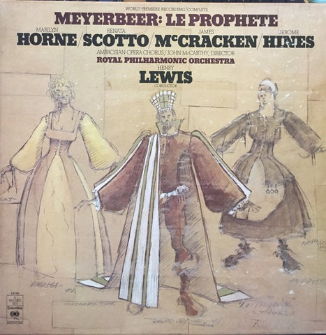 Giacomo Meyerbeer, Henry Lewis, The Royal Philharmonic Orchestra, Marilyn Horne, Renata Scotto, James McCracken, John McCarthy ‎– Le Prophete - New 4 Lp Record 1976 CBS USA Original Vinyl & Book - Classical - Shuga Records