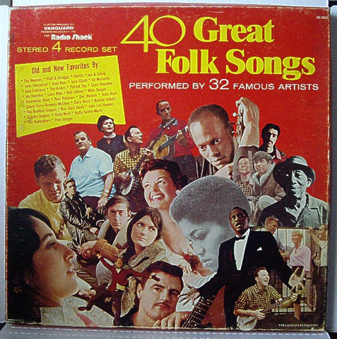 Various ‎– 40 Great Folks Songs - VG+ 4 Lp Record 1984 Vanguard USA Vinyl - Folk - Shuga Records