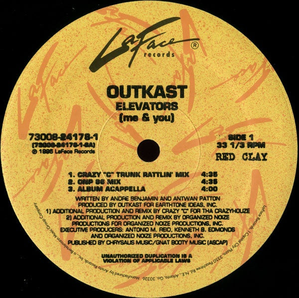 Outkast - Elevators (Me & You) - VG- (Low Grade) 12