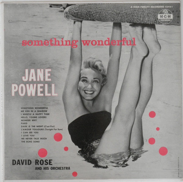 Jane Powell With David Rose & His Orchestra - Something Wonderful - VG+ LP Record 1956 MGM USA Mono Vinyl - Jazz / Pop / Vocal