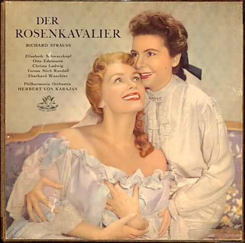 Elisabeth Schwarzkopf, Otto Edelmann, Christa Ludwig, Teresa Stich Randall, Eberhard Waechte • Philharmonia Orchestra, Herbert Von Karajan - Strauss ‎– Der Rosenkavalier - VG+ 4 Lp Record 1957 Angel UK Mono Vinyl & Book - Opera / Classical - Shuga Records