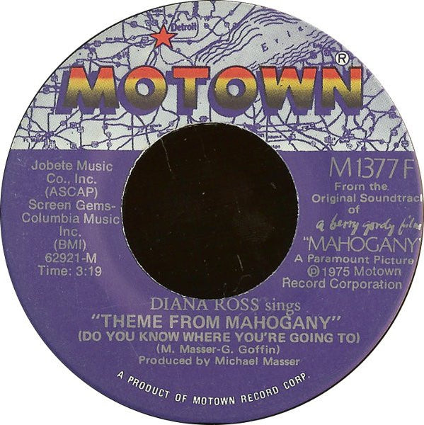 Diana Ross ‎– Theme From Mahogany (Do You Know Where You're Going To) –  Shuga Records