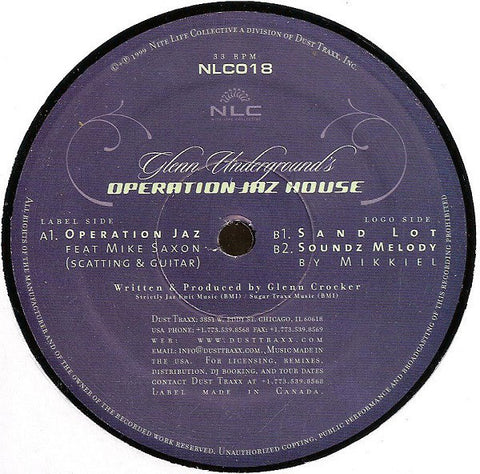 Glenn Underground / Mikkiel ‎– Operation Jaz House - New 12" Single 1999 Nite Life Vinyl - Chicago Deep House - Shuga Records