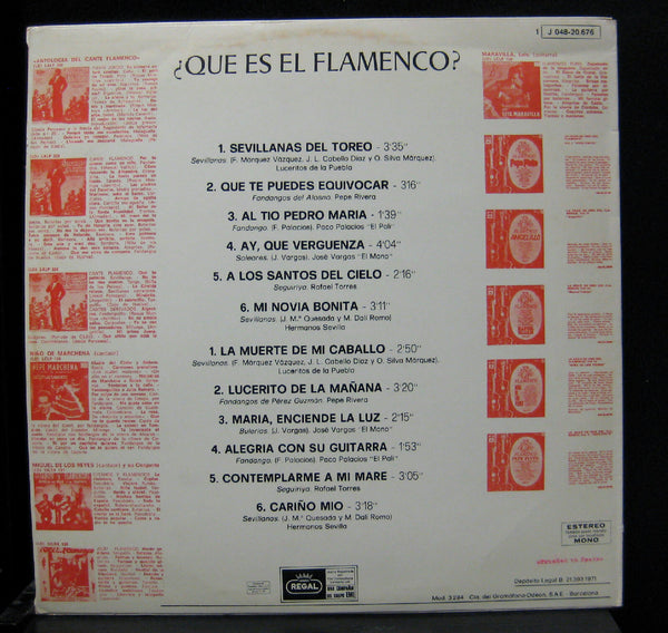 Various ‎- Que Es El Flamenco? - VG+ LP Record 1971 EMI/Regal Spain Import Vinyl - Latin / Flamenco