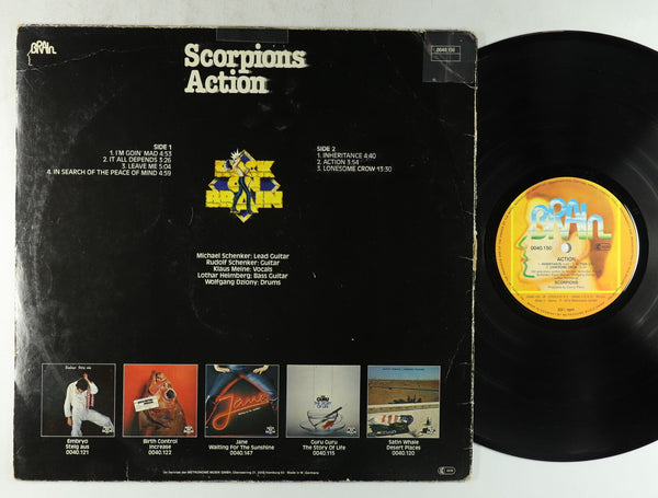 Scorpions ‎– Action (1972) - VG+ Lp Record 1980 Brain German Import Vinyl - Hard Rock / Prog Rock / Krautrock